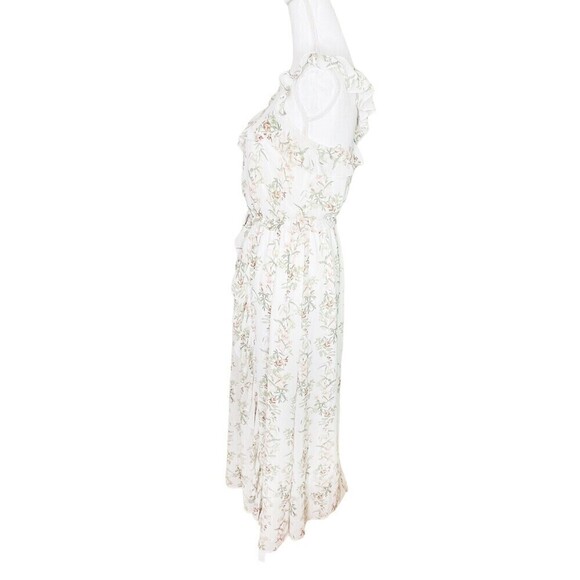 Gal Meets Glam Isabella Floral Dress Women’s Size 2 White Ecru Ruffle Cross Back - Picture 5 of 10